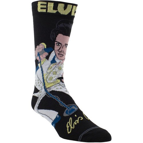 Perri's - Elvis Presley - Cartoony - Crew Socks Apparel (Large Item, Socks)