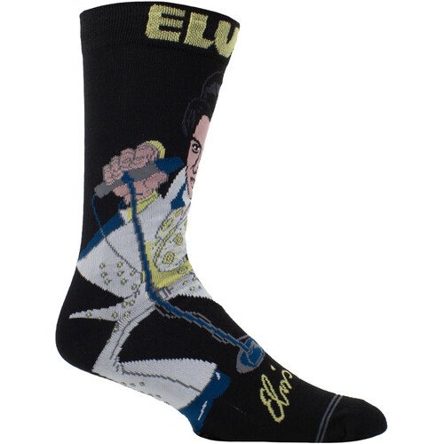 Perri's - Elvis Presley - Cartoony - Crew Socks Apparel (Large Item, Socks)