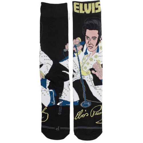 Perri's - Elvis Presley - Cartoony - Crew Socks Apparel (Large Item, Socks)