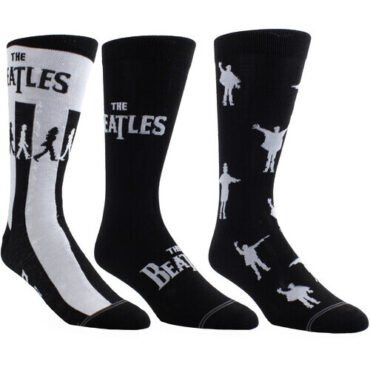 Perri's - Beatles - BBC - Crew Socks (3 Pack Collector Guitar Shape Tin) Apparel (Large Item, Socks, 3 Pack)