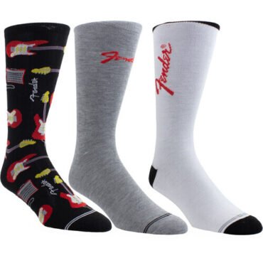 Perri's - Fender - Crew Socks (3 Pack Collector Guitar Shape Tin) Apparel (Large Item, Socks, 3 Pack)
