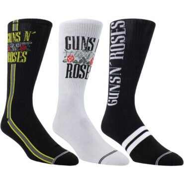 Perri's - Guns N' Roses - Crew Socks (3 Pack Collector Guitar Shape Tin) Apparel (Large Item, Socks, 3 Pack)