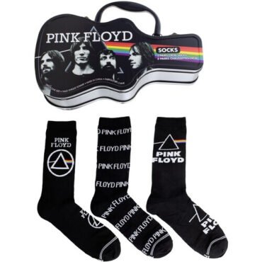 Perri's - Pink Floyd - Crew Socks (3 Pack Collector Guitar Shape Tin) Apparel (Large Item, Socks, 3 Pack)