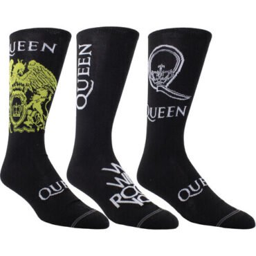 Perri's - Queen - Crew Socks (3 Pack Collector Guitar Shape Tin) Apparel (Large Item, Socks, 3 Pack)