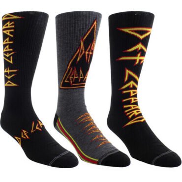 Perri's - Def Leppard - Crew Socks (3 Pack Collector Guitar Shape Tin) Apparel (Socks, 3 Pack)