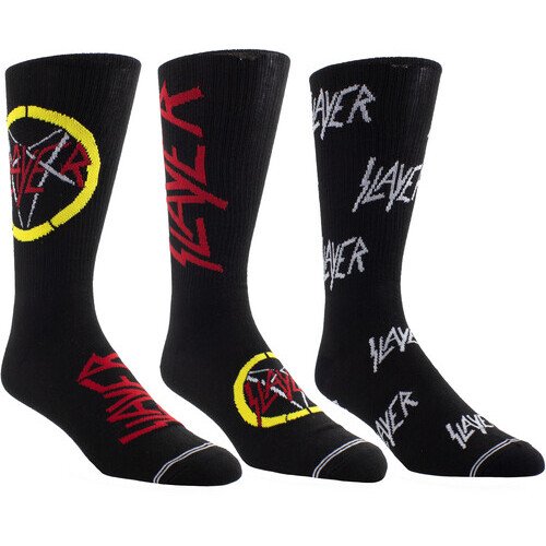 Perri's - Slayer - Crew Socks (3 Pack Collector Guitar Shape Tin) Apparel (Large Item, Socks, 3 Pack)