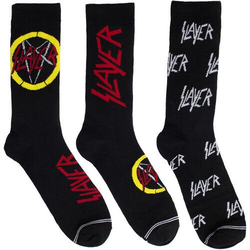Perri's - Slayer - Crew Socks (3 Pack Collector Guitar Shape Tin) Apparel (Large Item, Socks, 3 Pack)