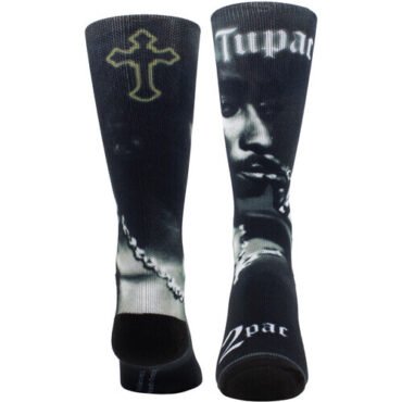 Perri's - Tupac - 2Pac Smoke Dye Sublimation - Crew Socks Apparel (Large Item, Socks)