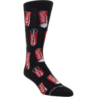 Perri's - Coca Cola - Black Cans - Crew Socks Apparel (Large Item, Socks)