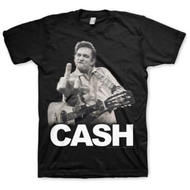 Johnny Cash - The Bird - T-Shirt - Large (Black) Apparel (Large Item, Size Large, Black, Adult Shirt)