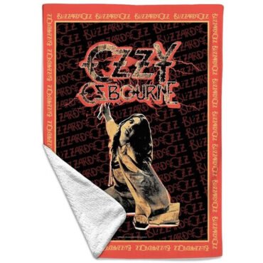 Rocksax - Ozzy Osbourne - Blizzard of Oz - Sherpa Fleece Throw (50 in x 60 in) Collectibles (Large Item, Blanket)