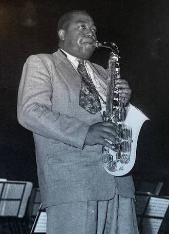 Charlie Parker playing his plastic alto sax at Massey Hall in Toronto on May 15,