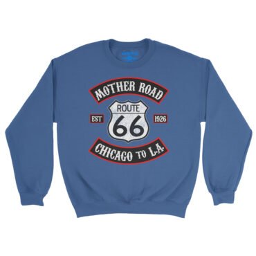 Route 66 Mother Road Crewneck Sweatshirt - Royal, S