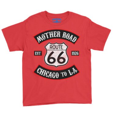 Route 66 Mother Road Youth T-Shirt - Lightweight Children & Toddlers - Red, T2