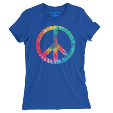 Tie-Dye Peace Sign Ladies T-Shirt - Relaxed Fit