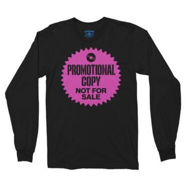 Vinyl Record Promo Sticker Long Sleeve T-Shirt - Black, S