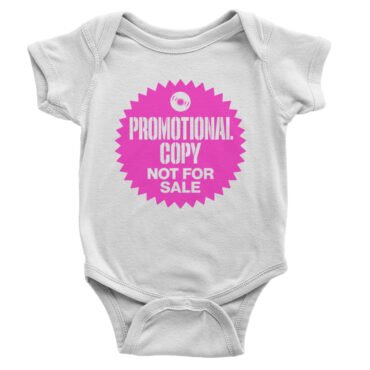 Vinyl Record Promo Sticker Baby Onesie - White, 6MO