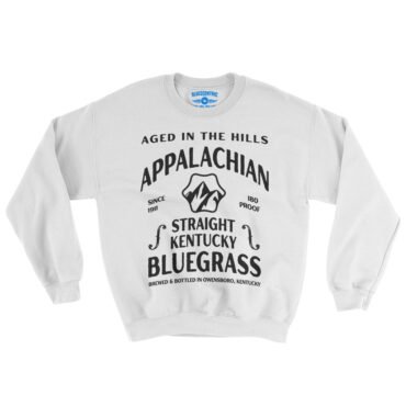 Straight Kentucky Bluegrass Moonshine Crewneck Sweatshirt - White, S