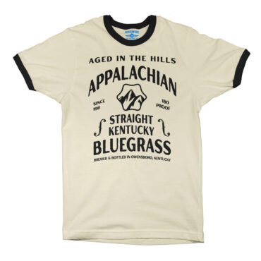 Straight Kentucky Bluegrass Moonshine Ringer T-Shirt - Natural Black, XS