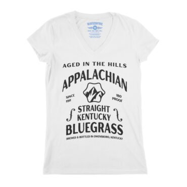 Straight Kentucky Bluegrass Moonshine V-Neck T Shirt - Women's - White, S