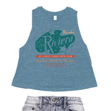 Club Riviera Saint Louis Racerback Crop Top - Women's - Heather Deep Teal, S