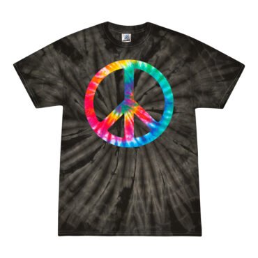 Tie-Dye Peace Sign Tie-Dye T-Shirt - Black