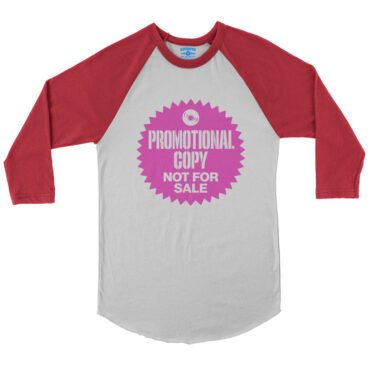Vinyl Record Promo Sticker Baseball T-Shirt - White Red, S