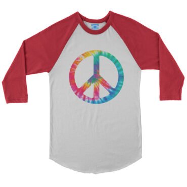 Tie-Dye Peace Sign Baseball T-Shirt