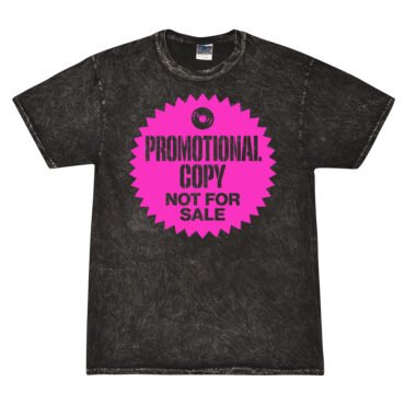 Vinyl Record Promo Sticker Mineral Wash Shirt - Black