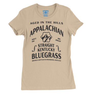 Straight Kentucky Bluegrass Moonshine Ladies T-Shirt - Relaxed Fit - Sand Dune, S