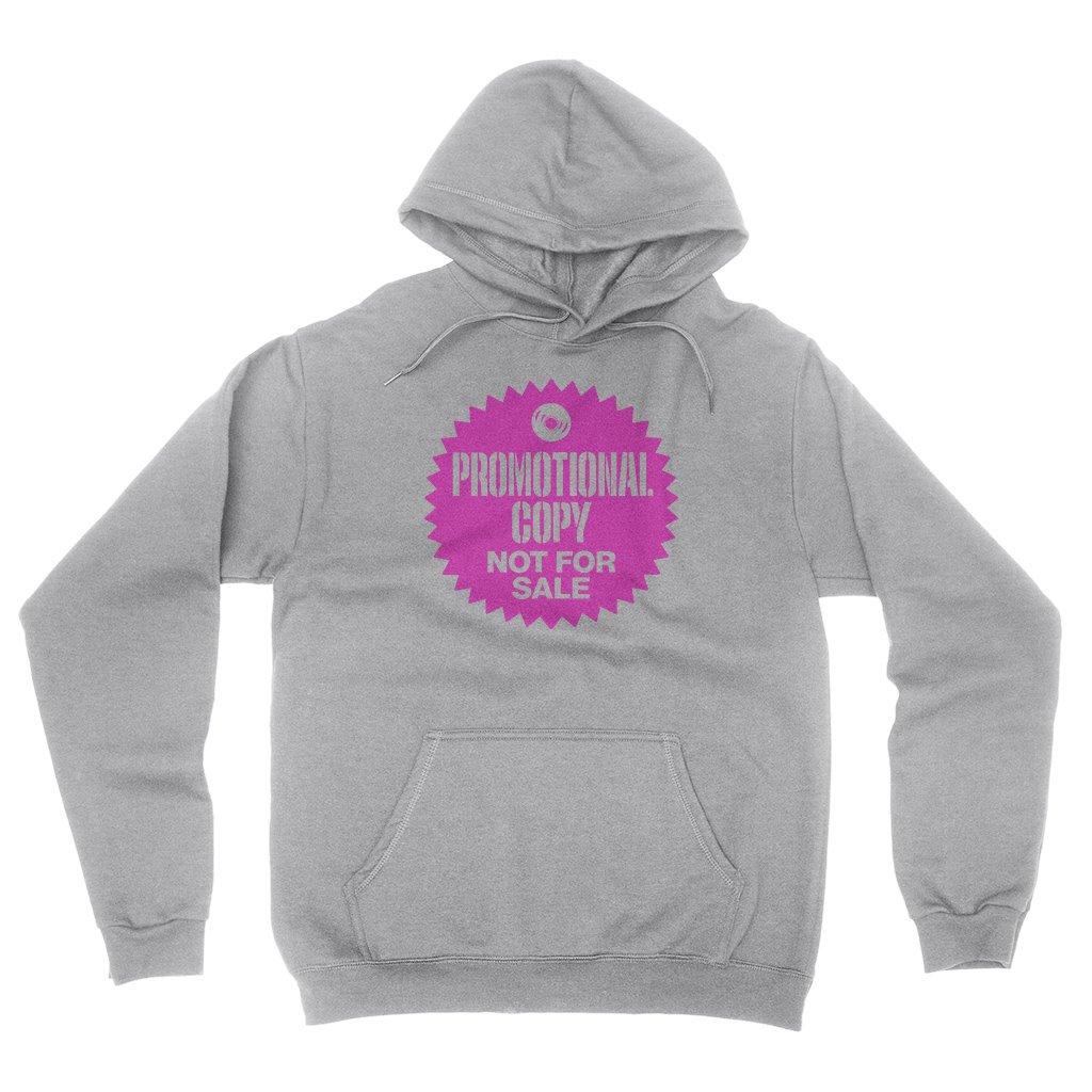 Vinyl Record Promo Sticker Hooded Pullover Jacket - Ash, S