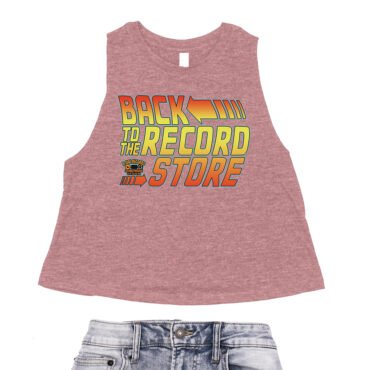 BACK to the Record Store Racerback Crop Top - Women's