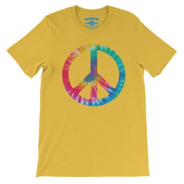 Tie-Dye Peace Sign T-Shirt - Lightweight Vintage Style