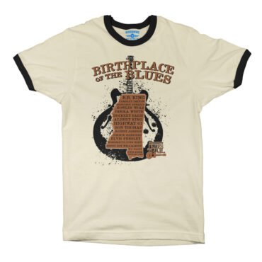 Birthplace of the Blues Trail Ringer T-Shirt - Natural Black, XS