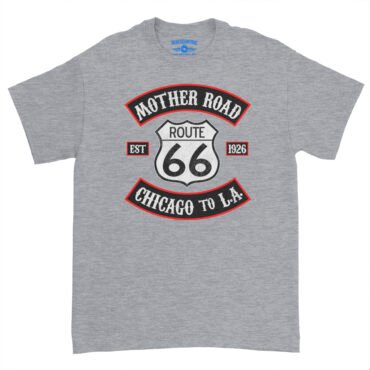 Route 66 Mother Road T-Shirt - Heavy Cotton - Sport Grey, S