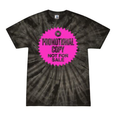 Vinyl Record Promo Sticker Tie-Dye T-Shirt - Black