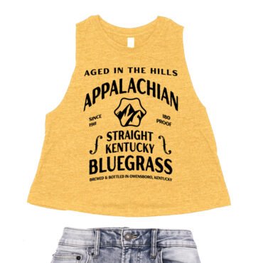 Straight Kentucky Bluegrass Moonshine Racerback Crop Top - Women's