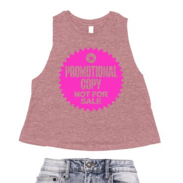 Vinyl Record Promo Sticker Racerback Crop Top - Women's - Heather Mauve, S