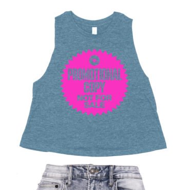 Vinyl Record Promo Sticker Racerback Crop Top - Women's