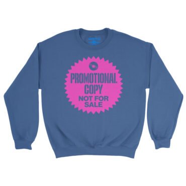 Vinyl Record Promo Sticker Crewneck Sweatshirt - Royal, S