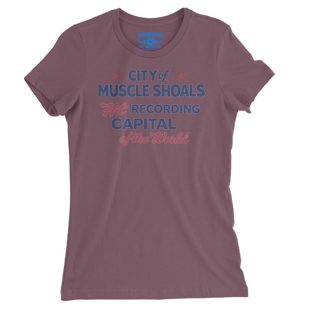 Muscle Shoals Recording Capital Ladies T-Shirt - Relaxed Fit - Heather Maroon, S