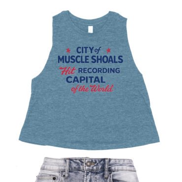 Muscle Shoals Recording Capital Racerback Crop Top - Women's - Heather Deep Teal, S