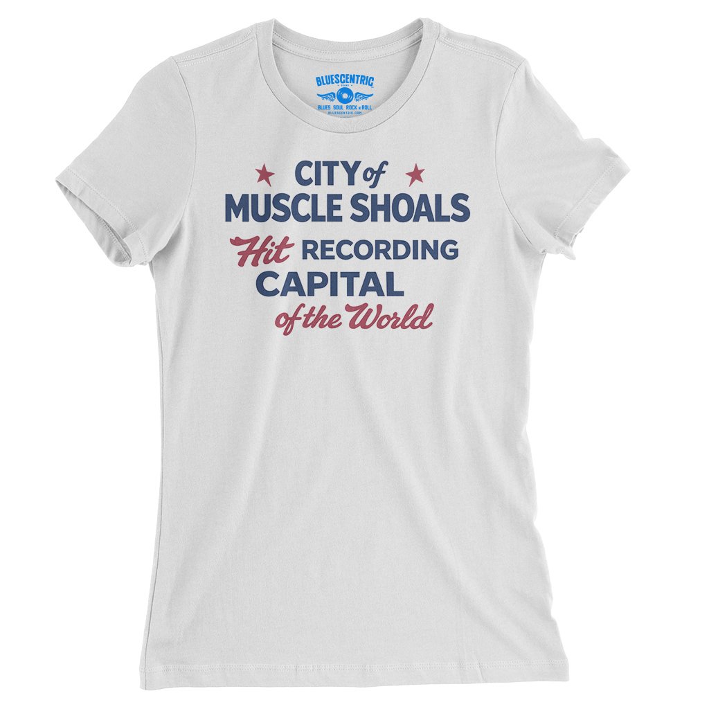 Muscle Shoals Recording Capital Ladies T-Shirt - Relaxed Fit - White, S