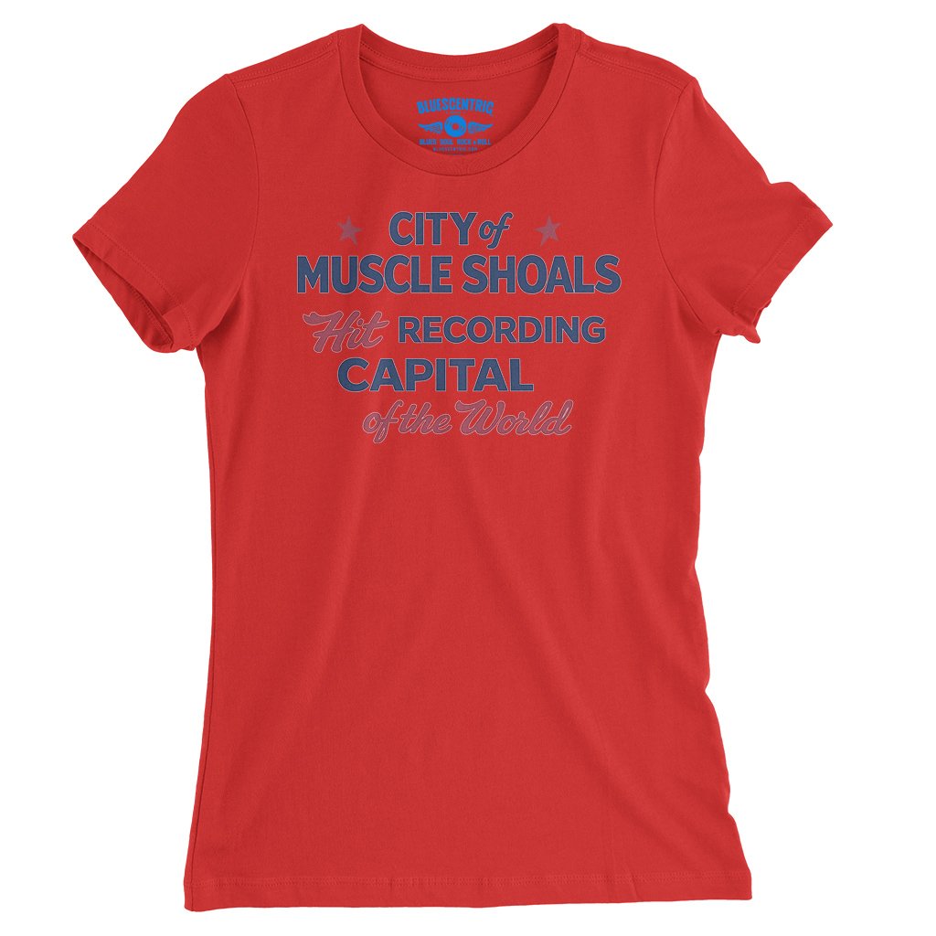 Muscle Shoals Recording Capital Ladies T-Shirt - Relaxed Fit - Red, S