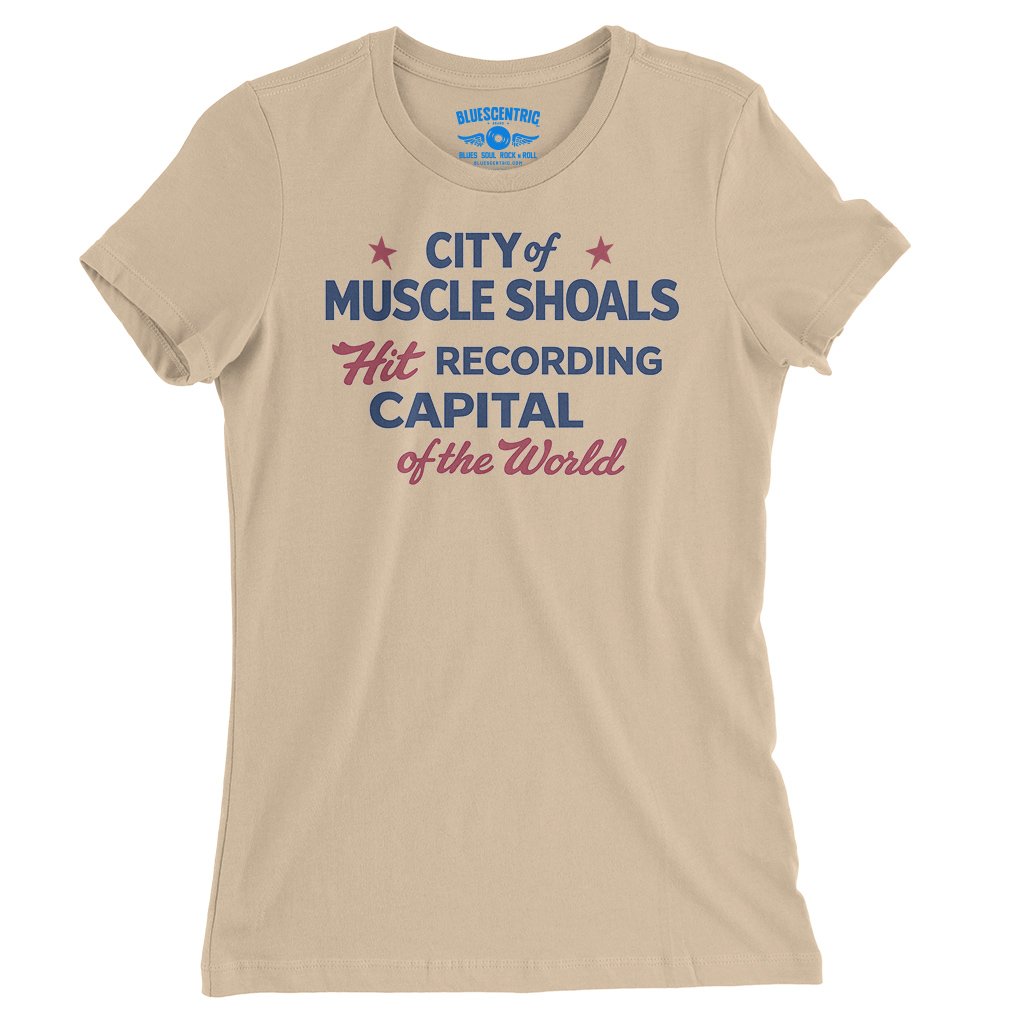 Muscle Shoals Recording Capital Ladies T-Shirt - Relaxed Fit - Sand Dune, S