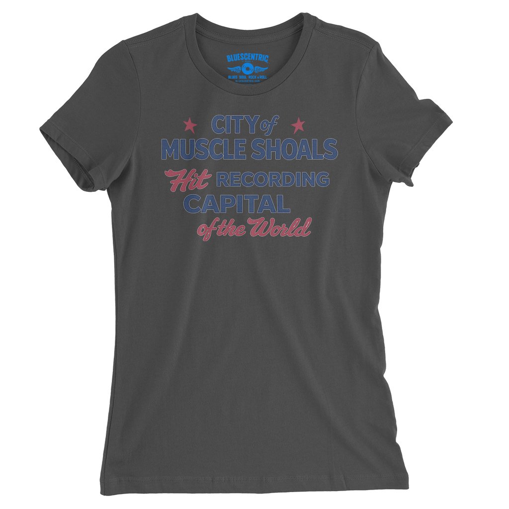 Muscle Shoals Recording Capital Ladies T-Shirt - Relaxed Fit - Asphalt, S