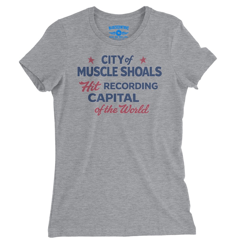 Muscle Shoals Recording Capital Ladies T-Shirt - Relaxed Fit - Athletic Heather, S