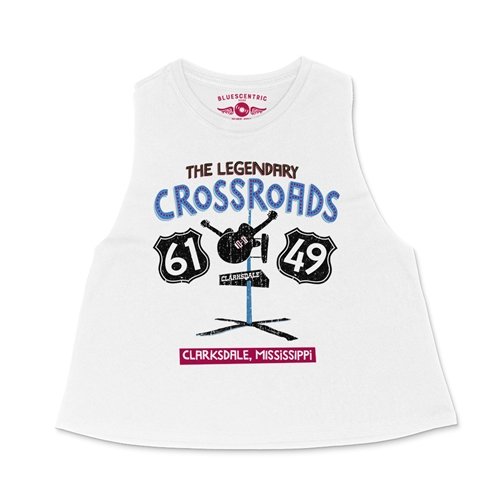 61 & 49 Crossroads Blues Racerback Crop Top - Women's