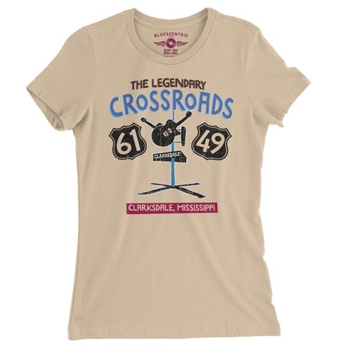 61 & 49 Crossroads Blues Ladies T Shirt - Relaxed Fit