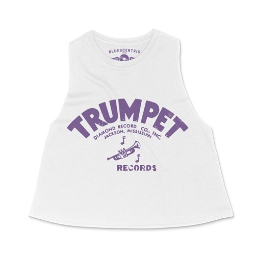 Distressed Trumpet Records Racerback Crop Top - Women's